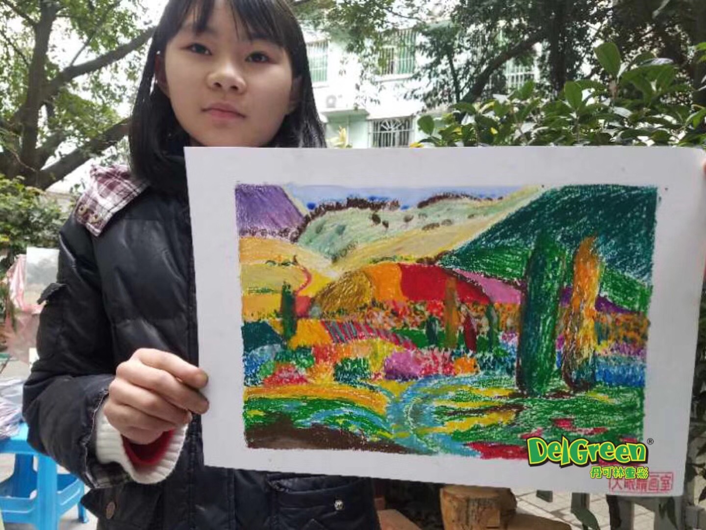 重彩油畫棒作品