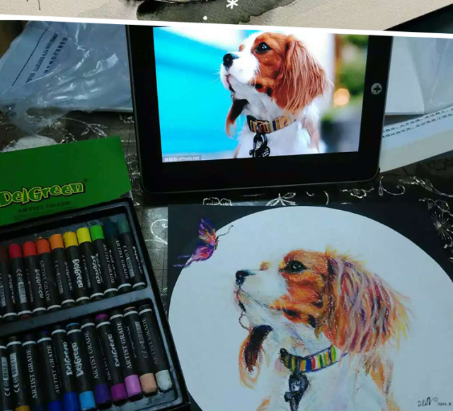 丹可林重彩油畫棒作品