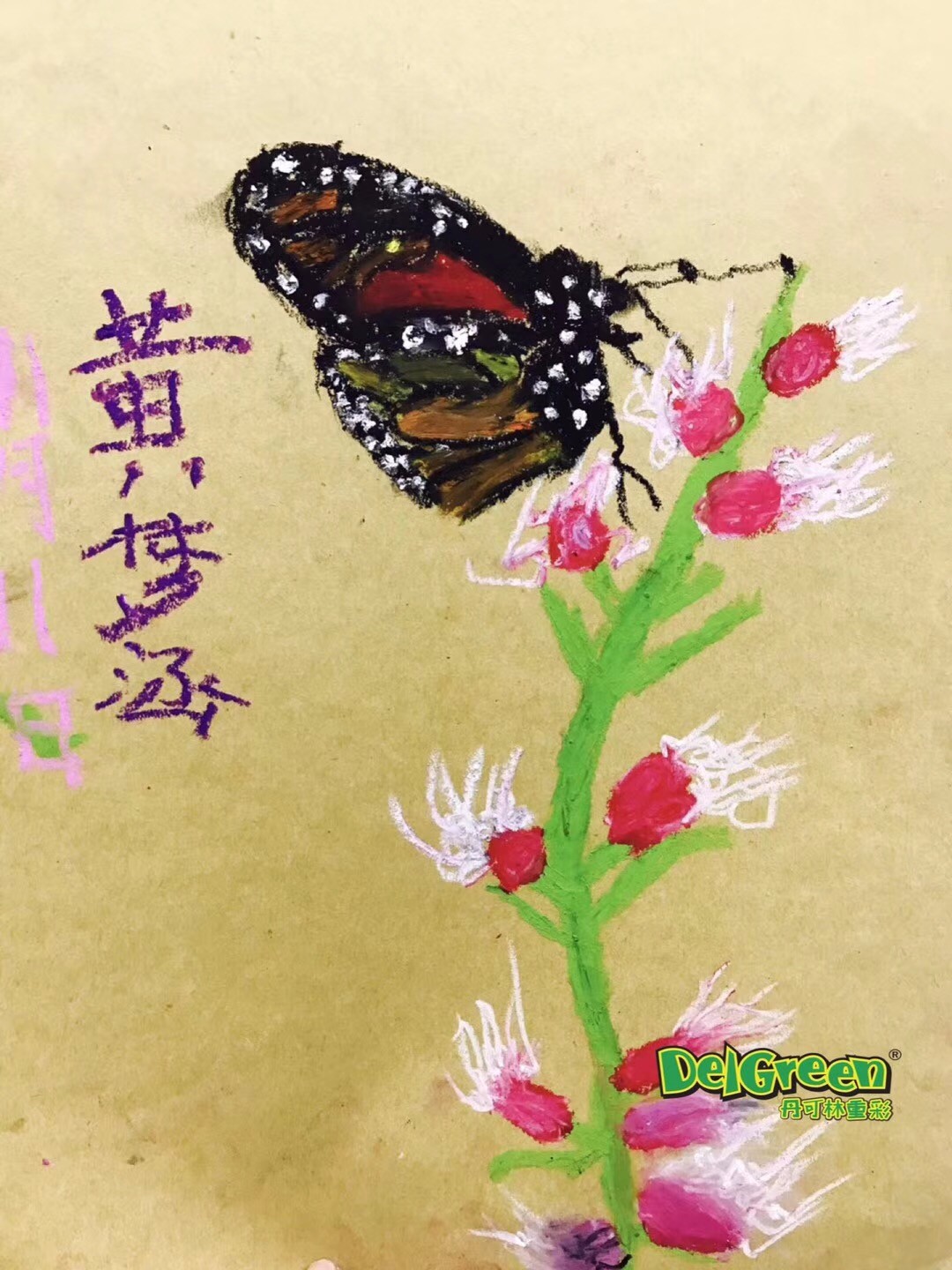 重彩油畫棒作品之蝴蝶
