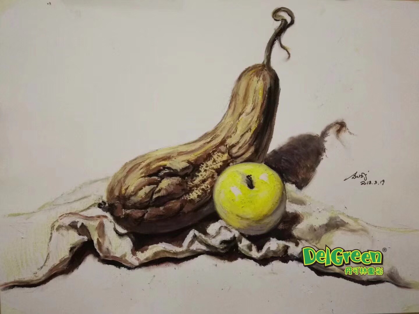 重彩油畫棒靜物寫生作品