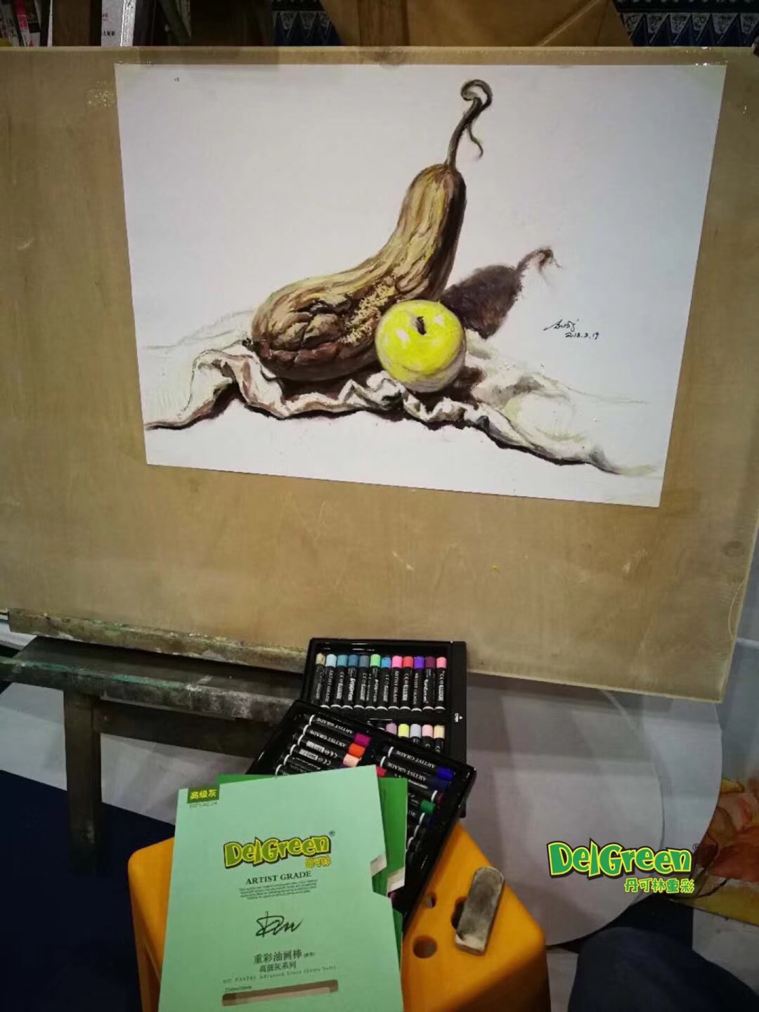 重彩油畫棒靜物寫生作品