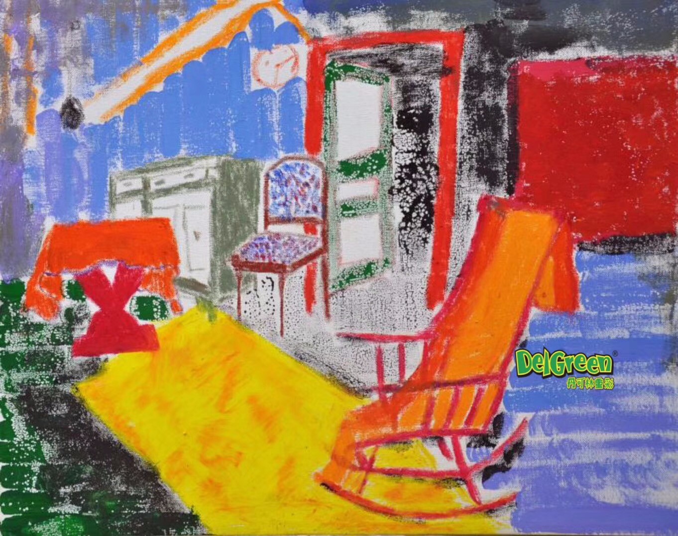 重彩油畫棒作品__家居環境寫生（2）