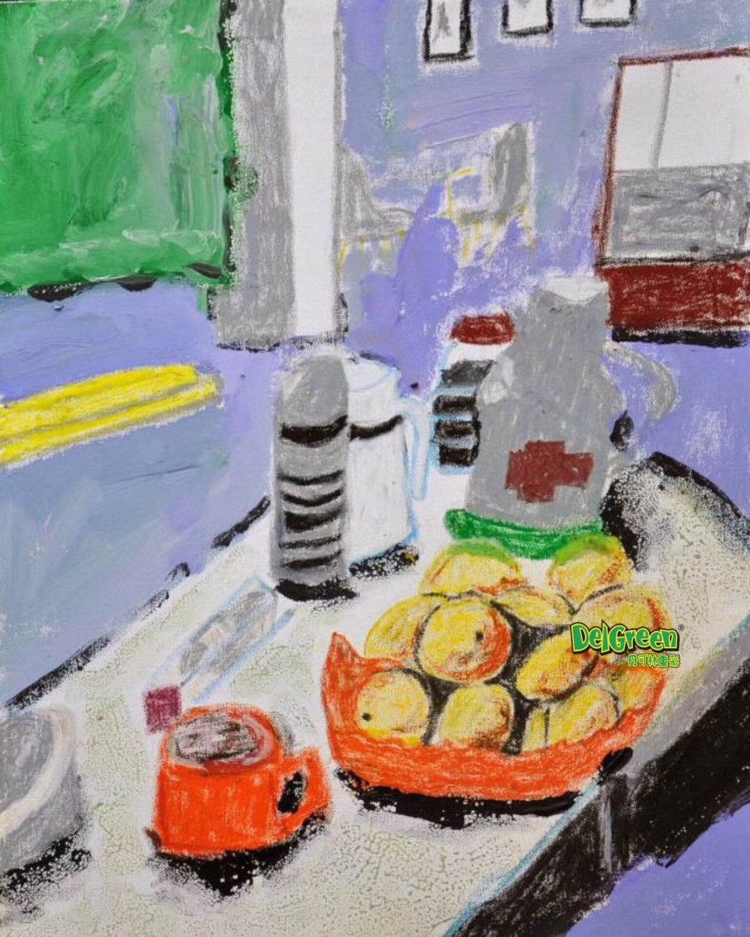 重彩油畫棒作品__家居環境寫生（5）