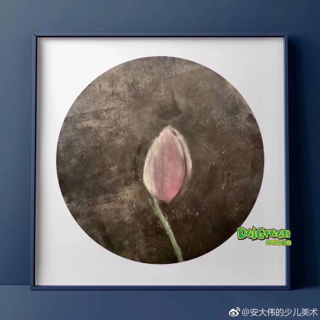 重彩油畫棒作品__花（5）