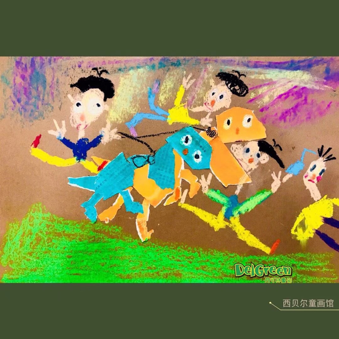 重彩油畫棒作品__撕貼與重彩油畫棒的完美結合（5）