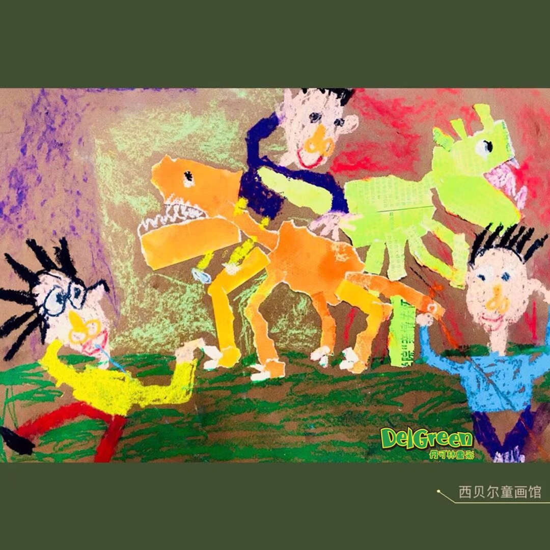重彩油畫棒作品__撕貼與重彩油畫棒的完美結合（9）