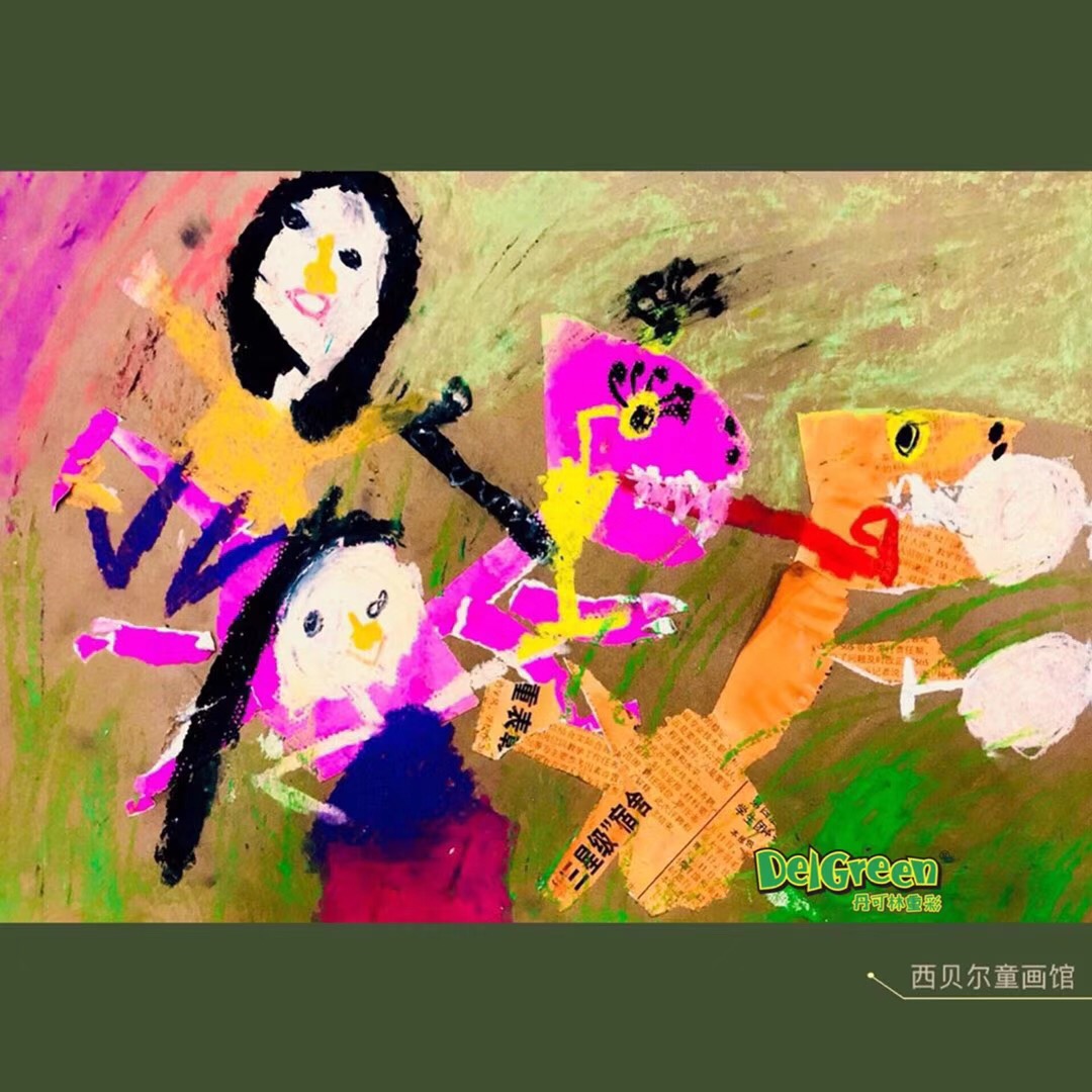 重彩油畫棒作品__撕貼與重彩油畫棒的完美結合（8）