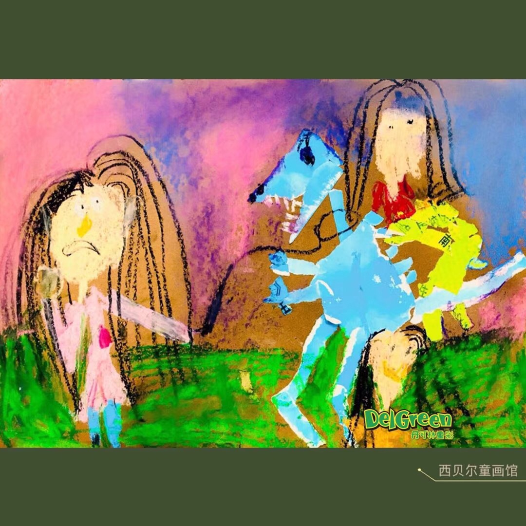 重彩油畫棒作品__撕貼與重彩油畫棒的完美結合（2）