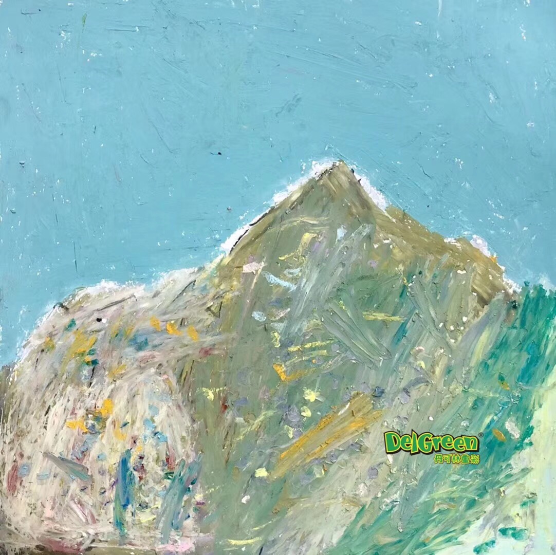 重彩油畫棒作品__山峰（2）