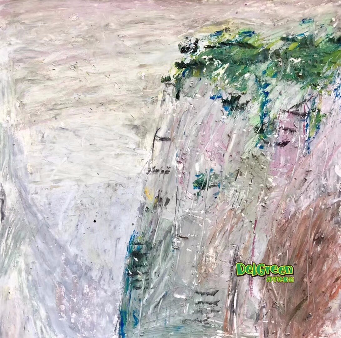 重彩油畫棒作品__山峰（4）