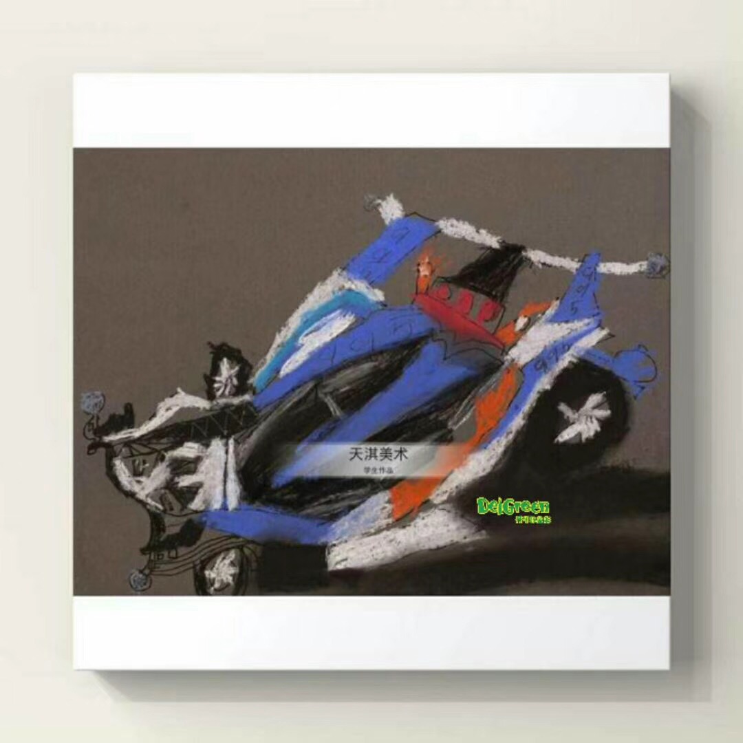 重彩油畫棒作品__遙控賽車（5）