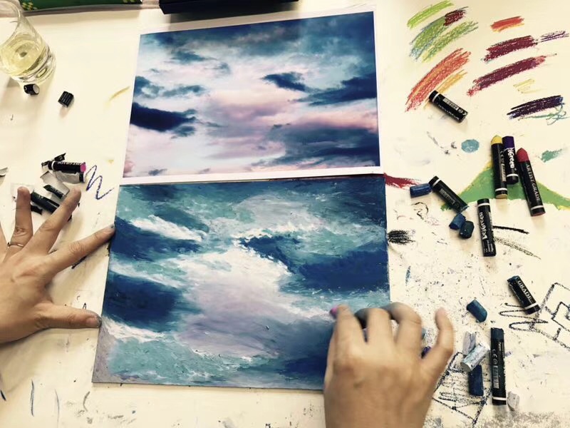 油畫棒漸變色作品范畫賞析