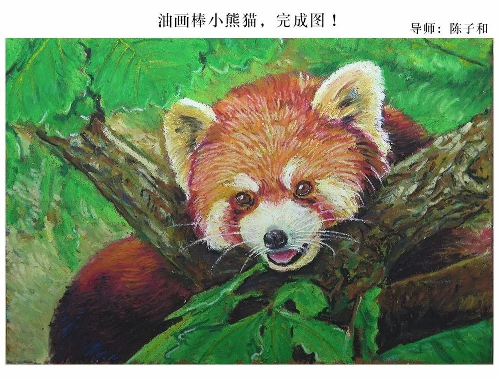 油畫棒還可以這么美！3分鐘，教你用油畫棒畫軟軟萌萌的小熊貓
